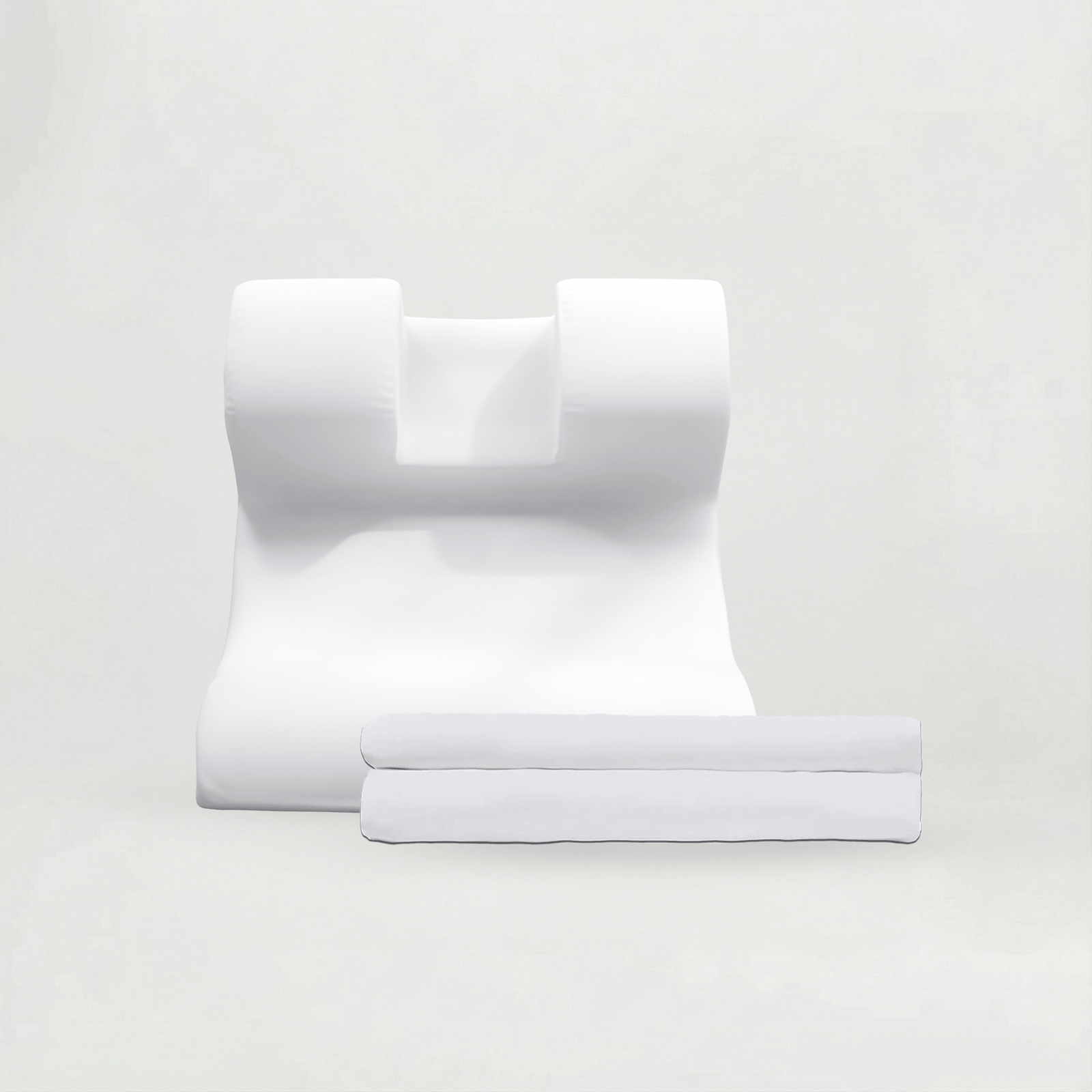The Snorinator® pillow and the fitted pillowcase, size large